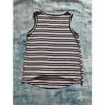 Christian Siriano Red White Very Dark Blue Striped Knot Front Tank Top Size M Red Size M Photo 1