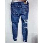 American Eagle  Outfitters Skinny Jeans Blue Distressed Ripped Stretch Denim Sz 0 Photo 2