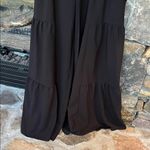 Black Wide Leg Tiered Tie Front Solid Stretchy Waist Pants Size undefined Photo 5