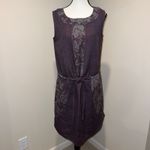 Suelas Linen Cotton Blend Sleeveless Shift Dress Purple Gray Size Euro 40/US 10 Photo 3