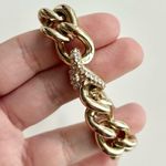 Victoria's Secret Angel Wings Gold Rhinestone Charm Toggle Link Bracelet Photo 3