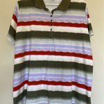 Lands' End Multicolor Striped Pima Cotton Stretch Polo Shirt Women Plus 2X 20-22W Photo 0