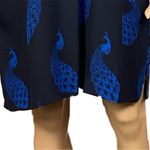 Ann Taylor black shirt dress with royal blue peacocks throughout Size Medium EUC Photo 3