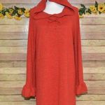 Southern Stitch  Ladies Red Hooded Bell Sleeves Pullover Sweatshirt Dress Size XL Photo 0