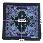 1970s/80s Black and Purple Floral Bandana, RN 14193 100% Cotton USA Selvage Edge Photo 3