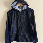 Zyia Active Rain Jacket Mesh Lined Windbreaker Coat Size Medium Navy Palm Photo 0