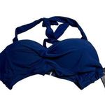 Tempt Me NWT Bikini Top Blue Halter Top Double Strap Back Vacation Cruise Photo 0