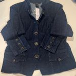 White House | Black Market Women's 12 Dark Denim Polished Jacket Workcore Chiccore Photo 4