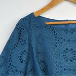 Adrianna Papell Dark Teal Bateau Neck Crochet Lace Short Sleeve Dress 14W 14 new Photo 4