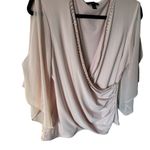 S.Levine Soft Baby Pink Cold Shoulder Rhinestone Blouse Top Women's Size Large Photo 8