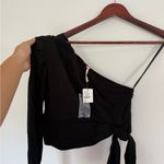Free People NWT Black Carmen One-Shoulder long sleeve Top Photo 5