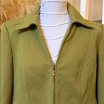 Talbots  Quilted Zip Front Jacket 12W Lime Green Lined Classic Preppy Style Photo 1