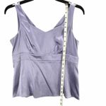 Talbots Vintage  Silk Top Womens 4 Petites Lavender Empire Waist Satin Soft Glam Photo 7