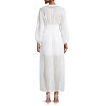 Rebecca Taylor  Long Smock Waist Linen & Crochet‎ Dress Size Large Photo 8