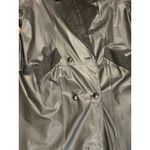 American Vintage Vintage Diana Marco 80s Woman’s Leather Trench Coat Black Witchy Grunge size 20 Photo 4