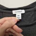 CUYANA Long Sleeve Textured Pleated Back Top Gray Pocket Women’s Size Medium Photo 3