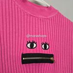 Lazy Oaf  Zippy Mouth Pink Ribbed Sweater Photo 2