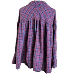 Free People Oversized Bohemian Grunge Fall Cardiff Plaid Swing Top Shirt Small Photo 11