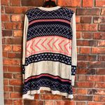 Say What? Say What? womens geometric open front cardigan sweater tan L Photo 3