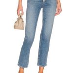 Paige Sarah Straight Ankle in Magda Distressed Blue high rise button fly Jean 24 Photo 3