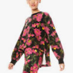 Alice + Olivia  floral blouson Gaia  sleeve sweatshirt‎ sz medium Photo 0