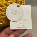 NEW House of Harlow Handwoven Hand Bag Purse Raffia Yellow Gold Vacation Resort Photo 3