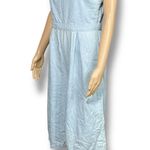 No Boundaries  Womens Denim Jumpsuit Sleeveless Wide Leg Mid Calf Blue Large Photo 6
