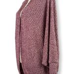 SheIn Oversized Slouchy Open Cardigan Dolman Sleeve Ribbed Heathered Maroon Medium Photo 2