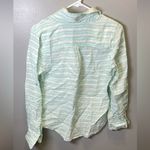 Vineyard Vines  Woman’s 100% Linen 1/2 Button Popover Shirt Blouse Green‎ Size 4 Photo 1