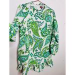 STAUD Green White Paisley Printed Three Quarter Sleeve Caroline Midi Dress sz 12 Photo 13