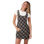 Forever 21  Women Plaid Overall Mini
Dress Multicolor L Photo 5