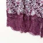 Abercrombie & Fitch [] Purple Floral Paisley Print Lace Trim Midi Skirt Sz Medium Photo 9
