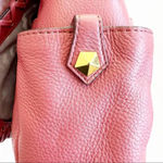 orYANY Mauve Pebbled Leather Flap Saddlebag Crossbody Whipstitch Purse Bag Pink Photo 11
