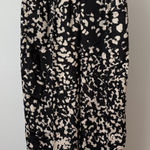 Banana Republic Petite Wide Leg Pleated Pants Black Tan Animal Print Size 0 Photo 0