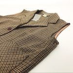 Vintage Houndstooth Patterned Vest | Size S Tan Photo 8