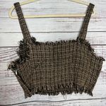 Anthropologie Mare Mare x Tweed Crop Top Frayed Edge Square Neck Lg Photo 3