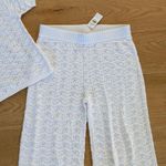 LOFT Beach Wide Leg Pants and Top Pointelle Size M White Size M Photo 2