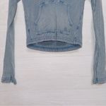 BDG Urban Outfitters  Women's Small Light Blue Ribbed Pullover Hooded Sweatshirt Photo 5