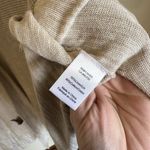 Marla Wynne Tan Boxy Cardigan Poncho Open Front w Pockets Size 2x/3x Linen Blend Photo 3