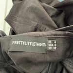 Pretty Little Thing Black Satin Bodysuit Bodice Zip Side Strappy Back 0 XS Photo 4