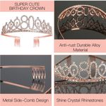 Rose Gold Birthday Crown with Rhinestones NWOT Photo 1