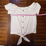Dainty Hooligan NWT Cream Knit Off The Shoulders Front Tie Short Sleeve Top Size Medium Photo 6