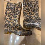 Coach  Leopard Print Rubber Rain Boots Size 7 Photo 2