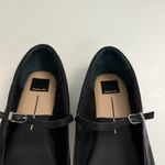 Dolce Vita Reyes Mary Jane Ballet Flats Leather Square Toe Buckle Black Silver Size 11 Photo 6