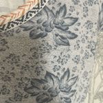 Akemi + Kin  Anthropologie soft blue grey floral top braided trim sz m Photo 2