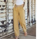 Free People Cya Later Skate Slouchy Pleats Copper Yellow Trouser Chino Pants Photo 3