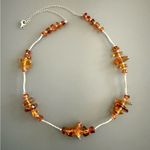 Sterling Silver Natural Amber Honey Colored Necklace Photo 4