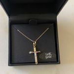 NWT Crucifix Cross 18" Pendant Necklace in 14k Two Photo 4