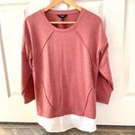 Vera Wang Simply Vera  pinkish long sleeved shirt with white layer underneath Photo 1