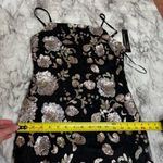Anthropologie Goldie metallic Floral Sequin Mini Dress black mesh adjustable straps NWT XS Photo 7